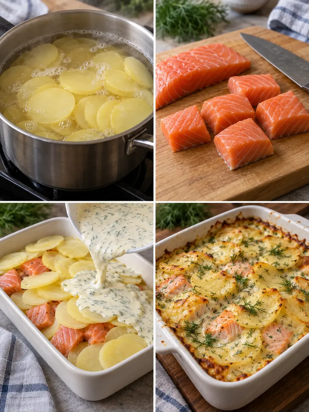 Lax- och potatisgratäng med dill