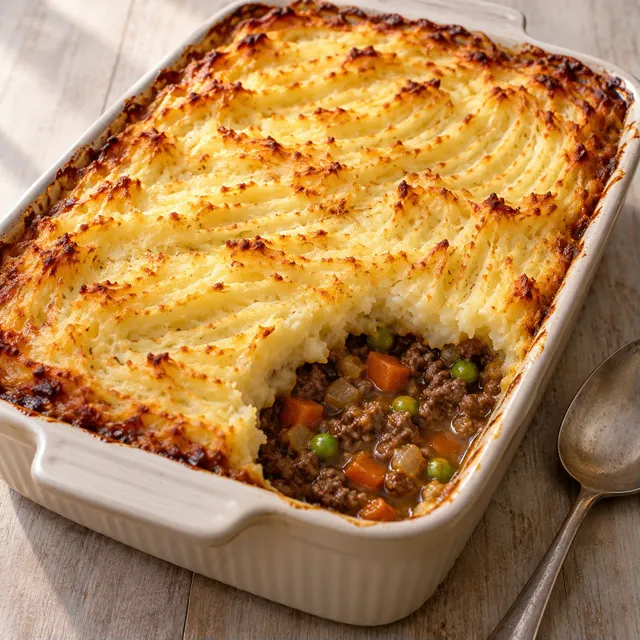 Köttfärsgratäng med morötter och potatismos