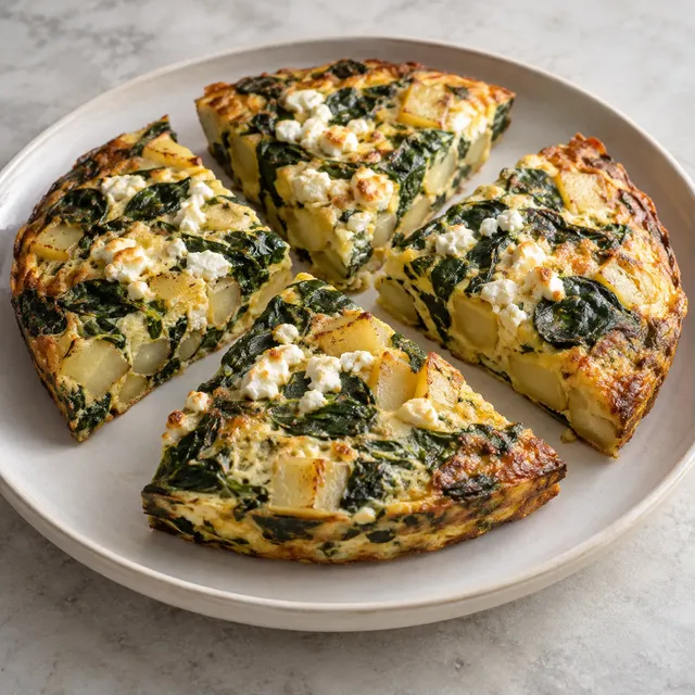 Potatisfrittata med spenat och fetaost