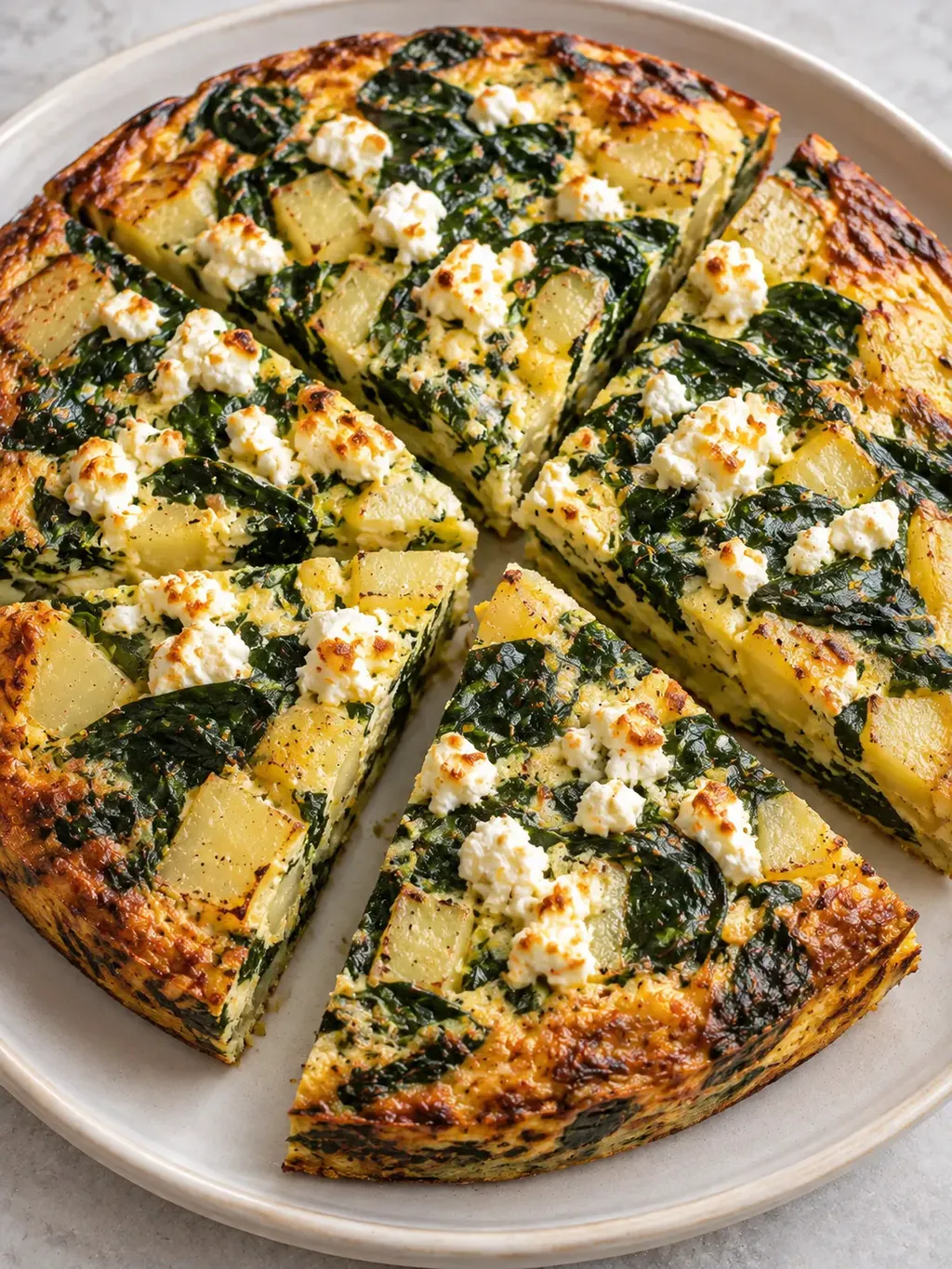 Potatisfrittata med spenat och fetaost