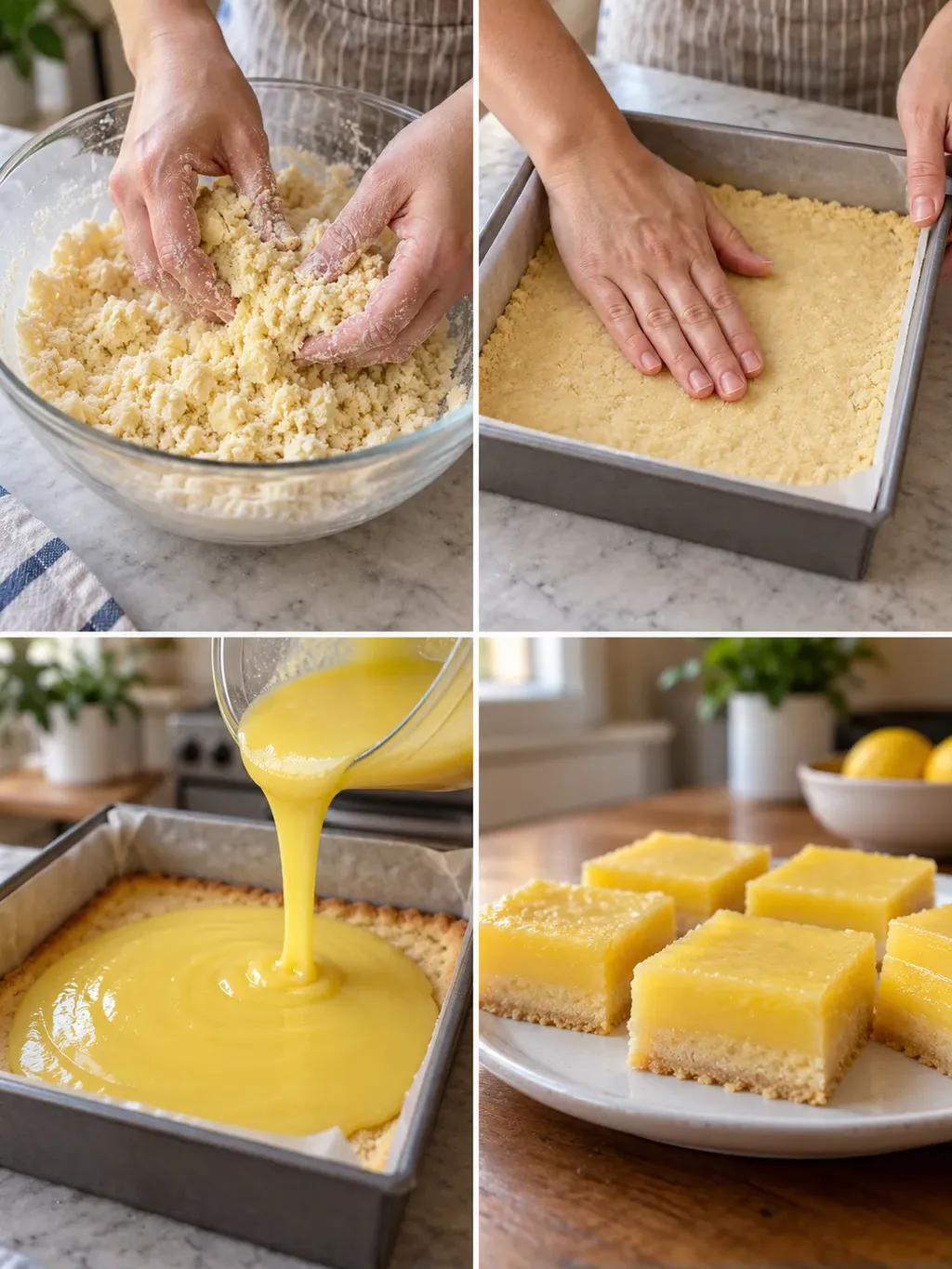 Citronrutor med mördegsbotten