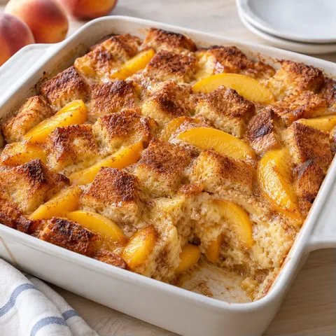 Persikobrödpudding med kanel
