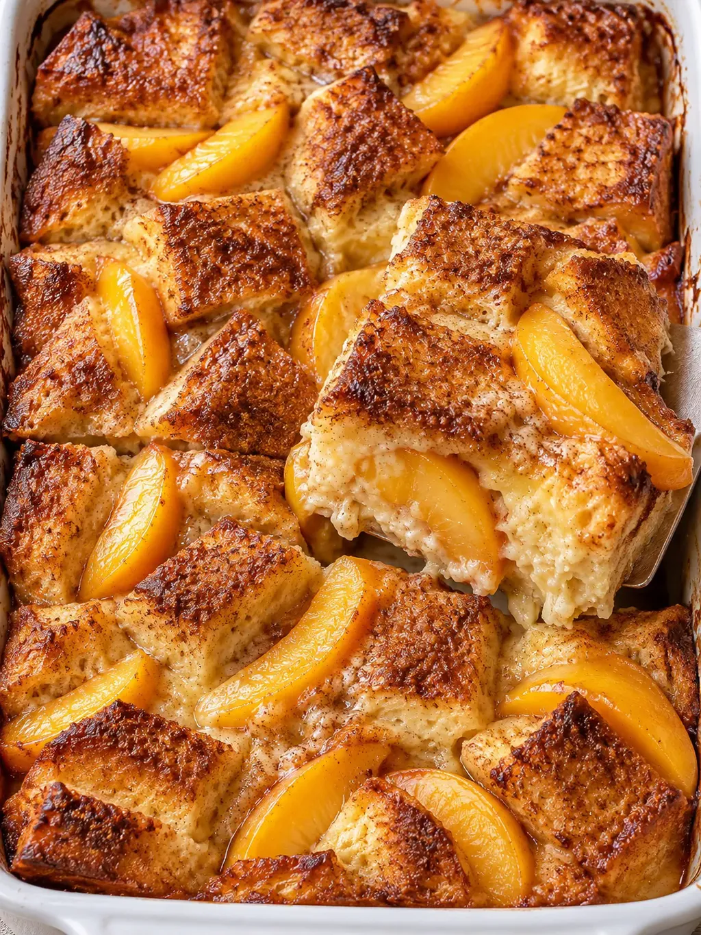 Persikobrödpudding med kanel