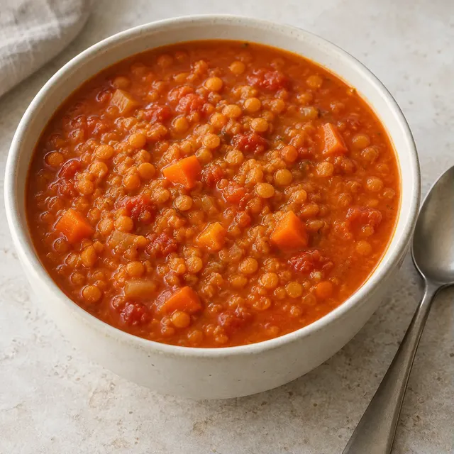 Tomatsoppa med röda linser
