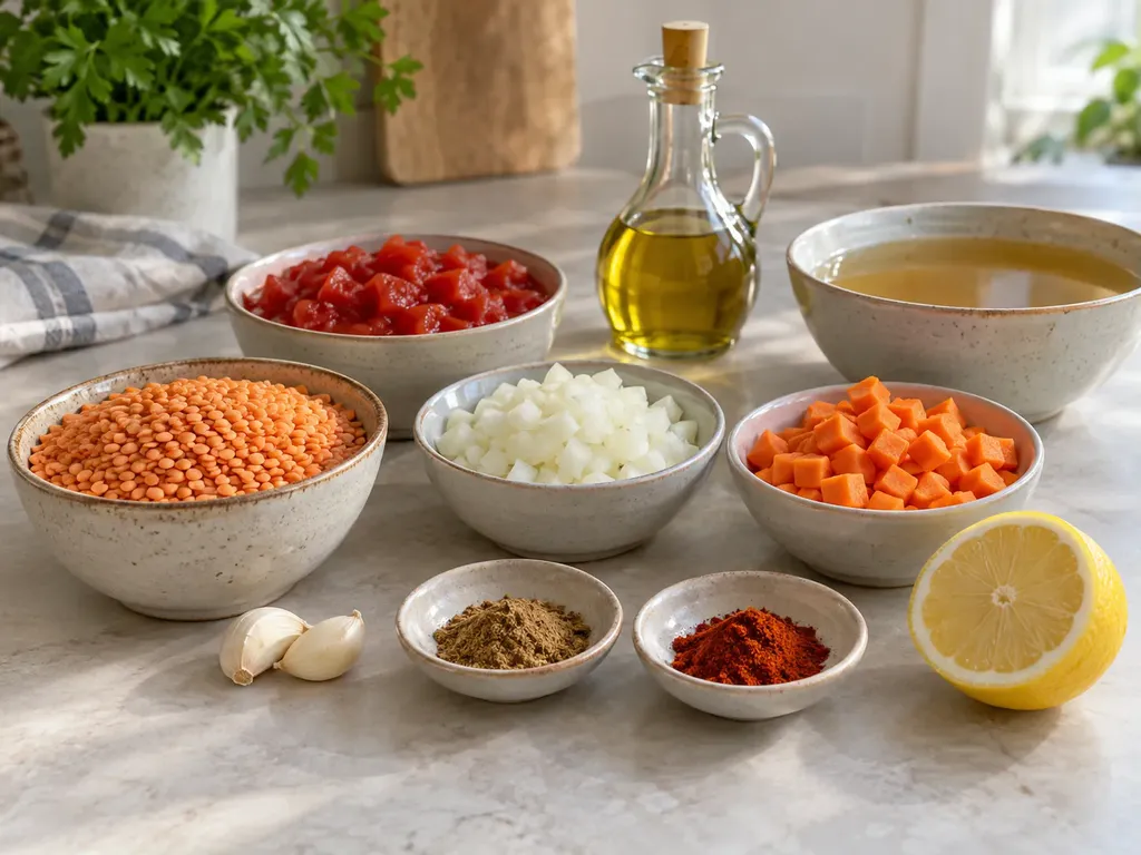 Tomatsoppa med röda linser
