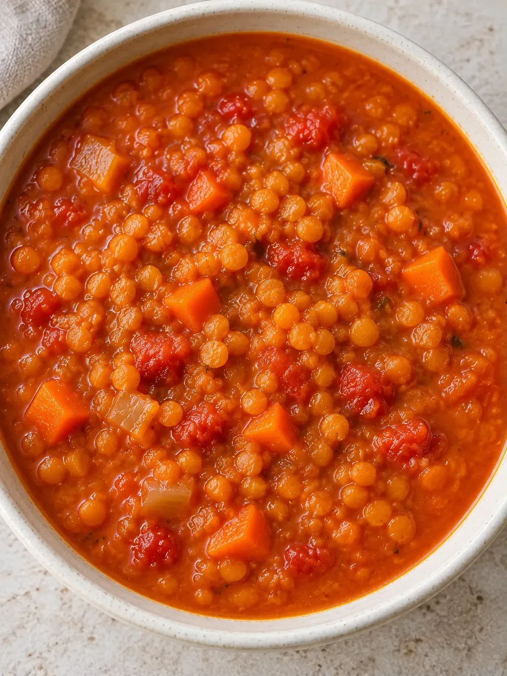 Tomatsoppa med röda linser