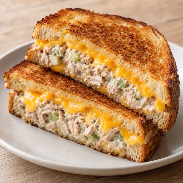 Frasig tonfisktoast med cheddar