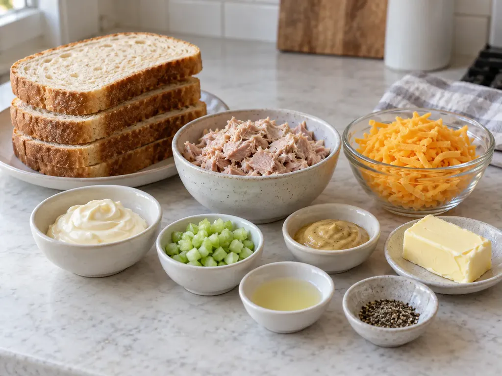 Frasig tonfisktoast med cheddar