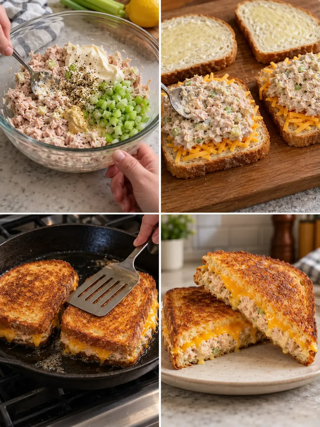 Frasig tonfisktoast med cheddar