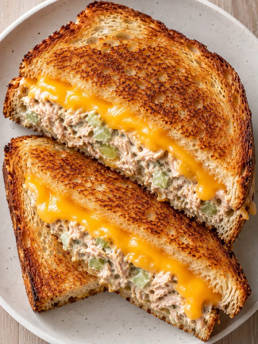 Frasig tonfisktoast med cheddar