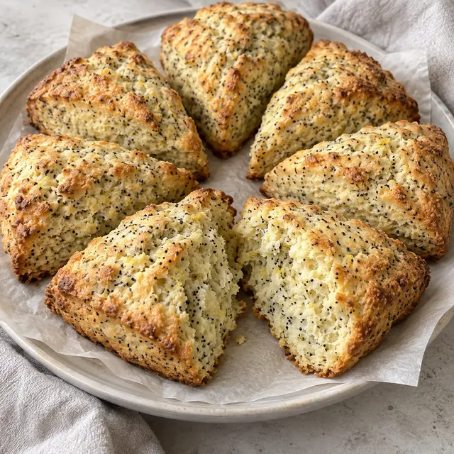 Citronscones med vallmofrön