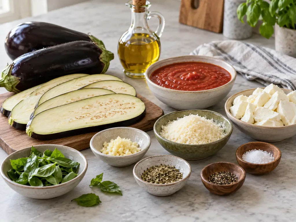 Auberginegratäng med parmesan och mozzarella