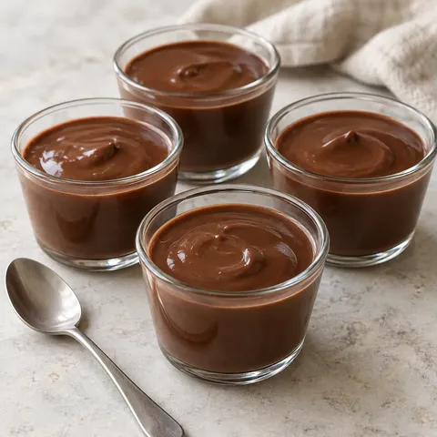 Len chokladpudding i glas