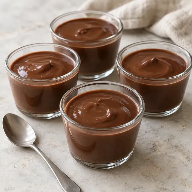 Len chokladpudding i glas