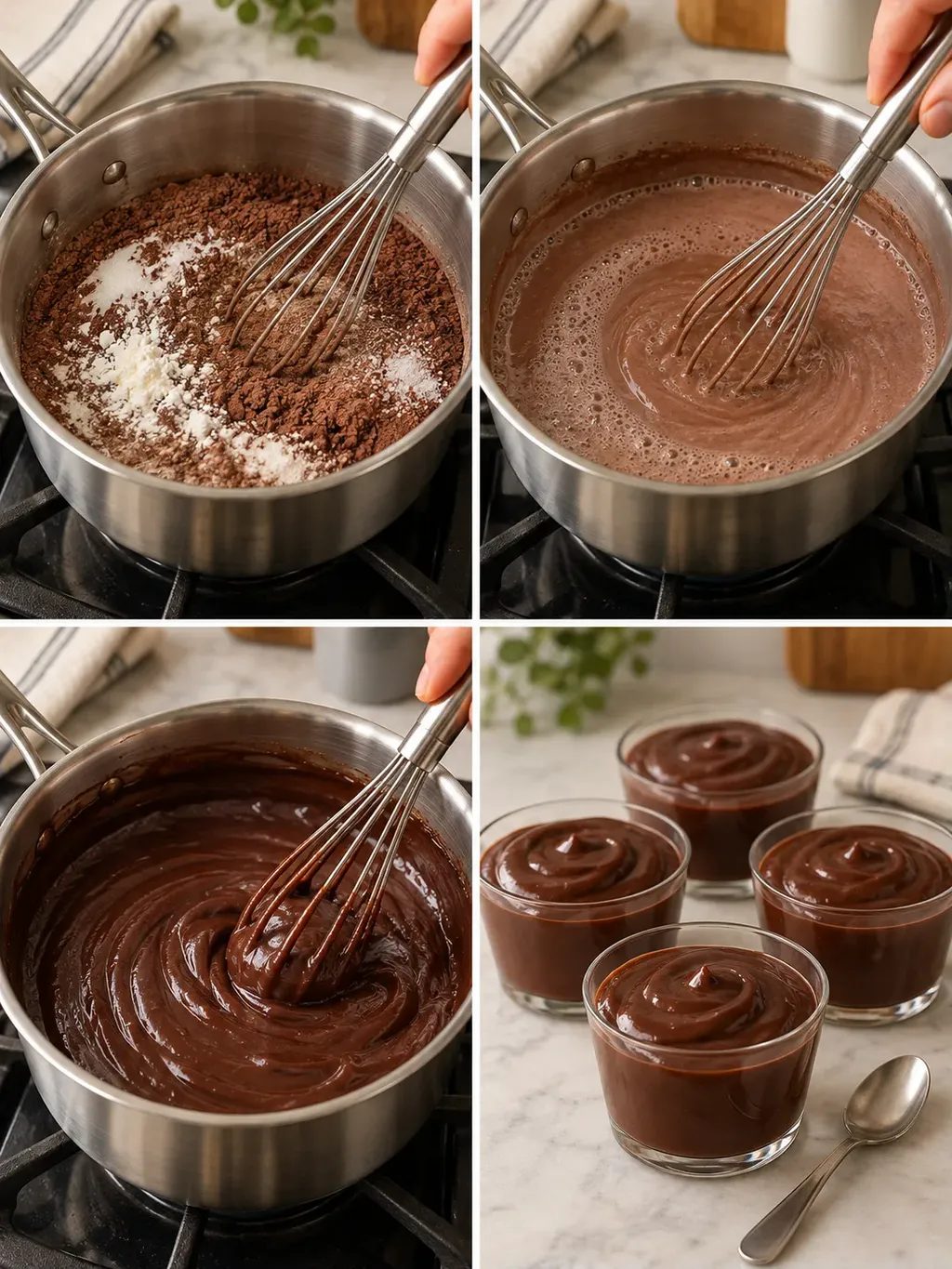 Len chokladpudding i glas