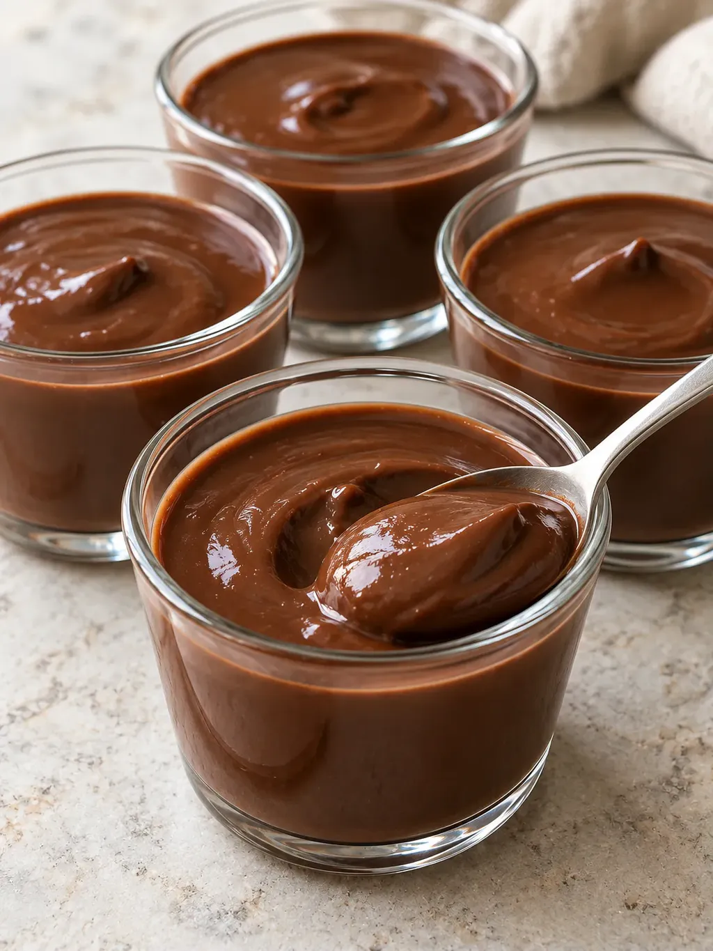 Len chokladpudding i glas