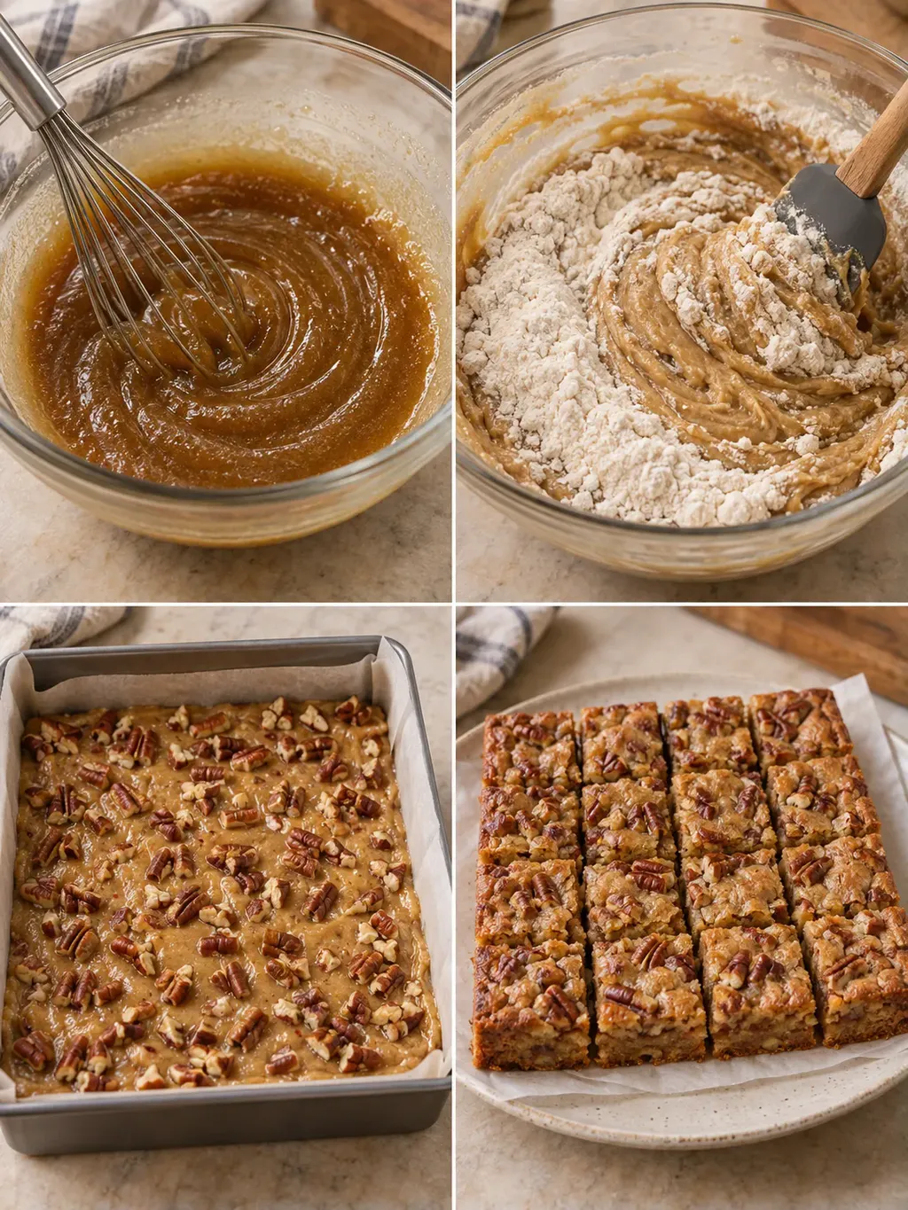 Blondies med farinsocker och pekannötter