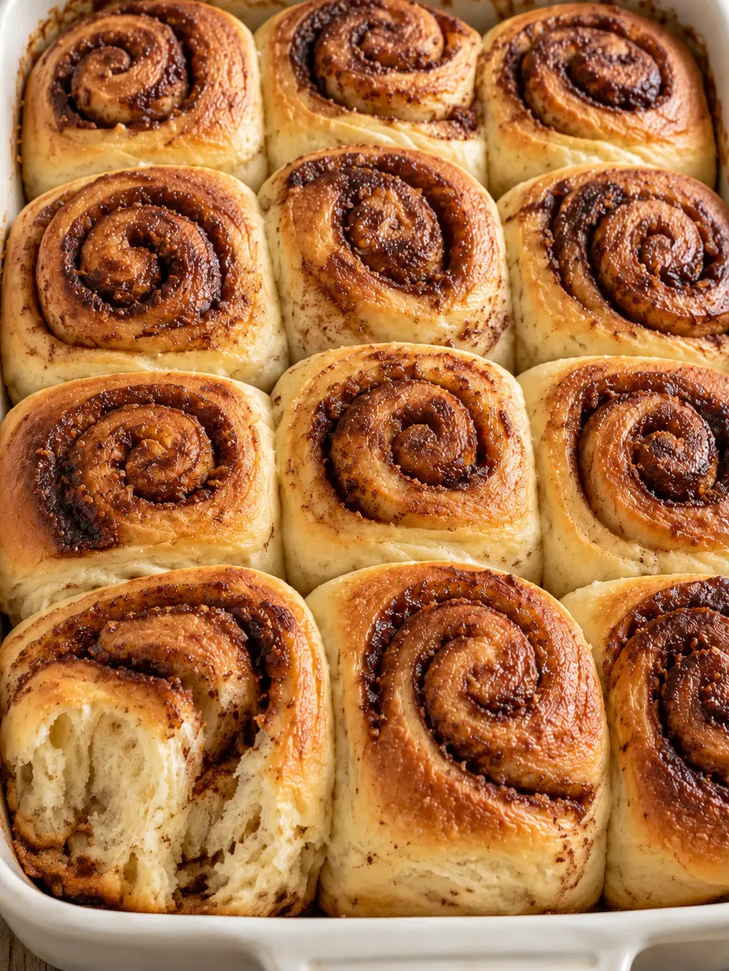 Mjuka kanelbullar i form