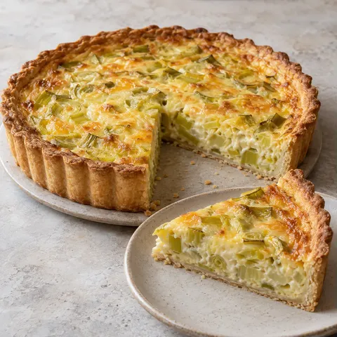 Purjolökspaj med cheddar