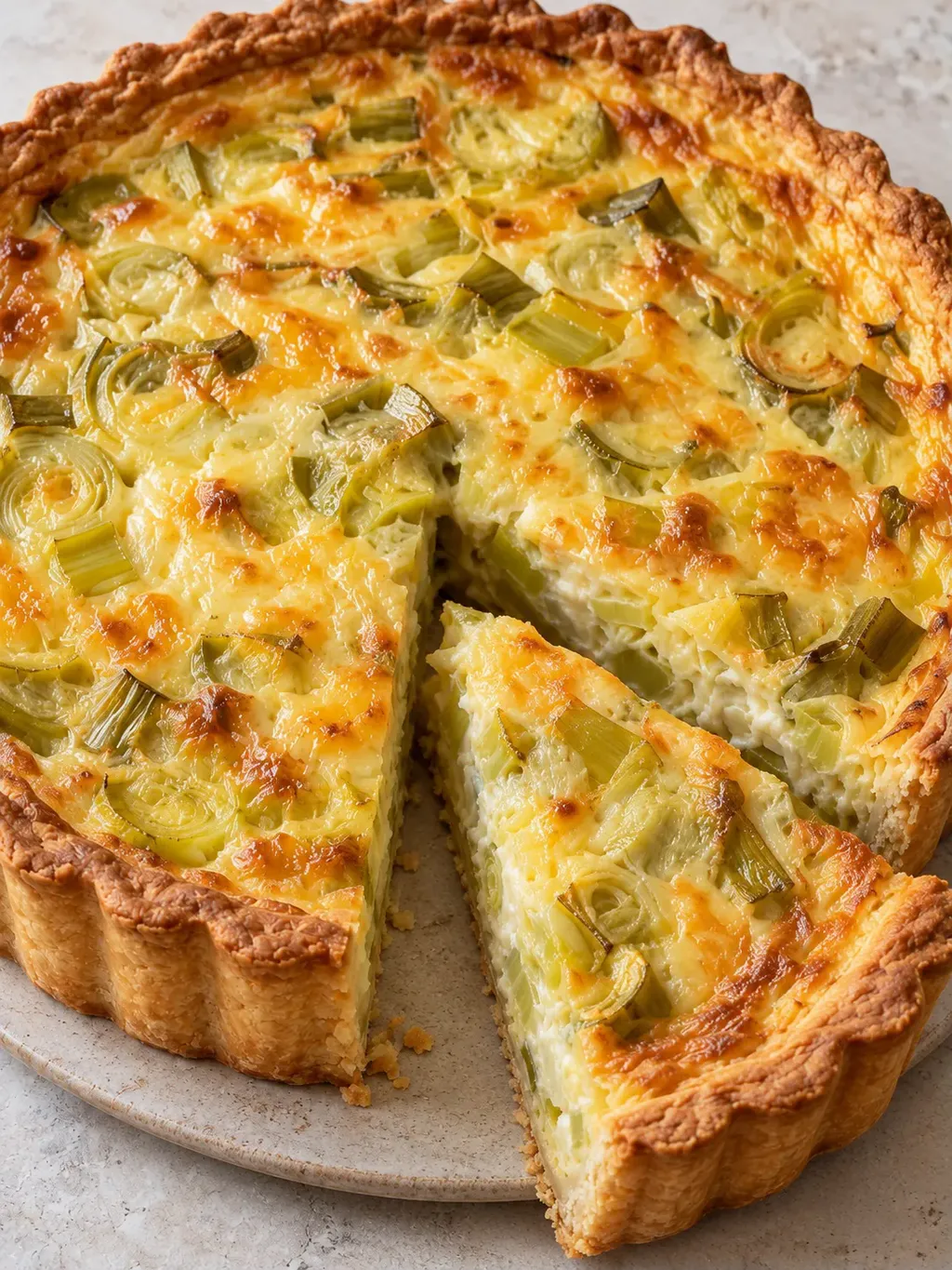 Purjolökspaj med cheddar