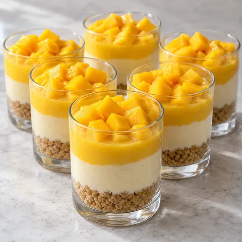 Mangocheesecake i glas