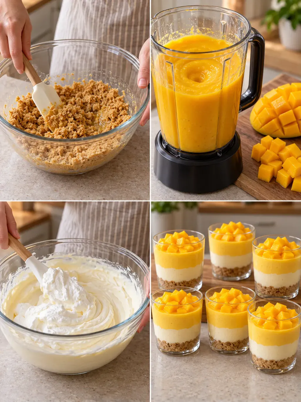Mangocheesecake i glas