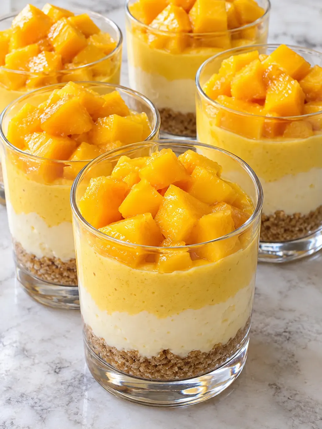 Mangocheesecake i glas
