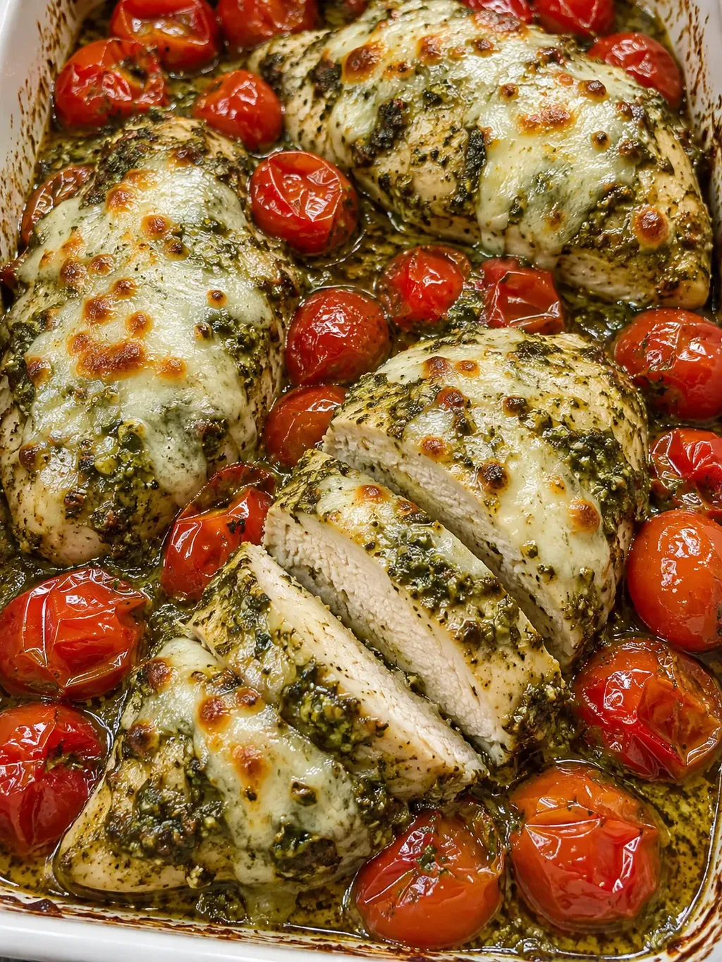 Pestokyckling med tomater och mozzarella