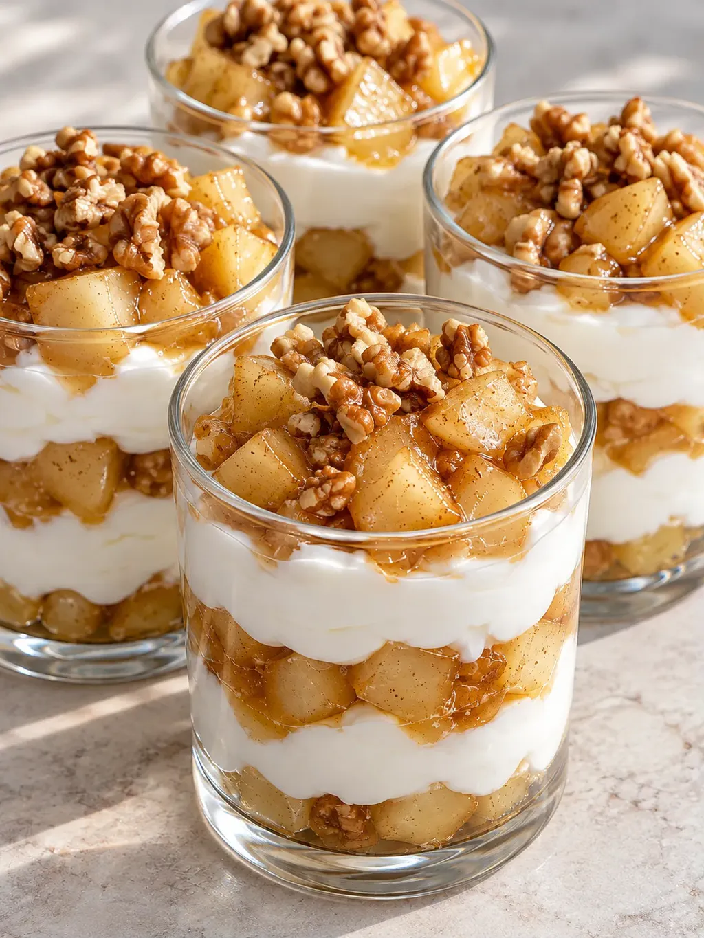 Honungspäron med yoghurt i glas
