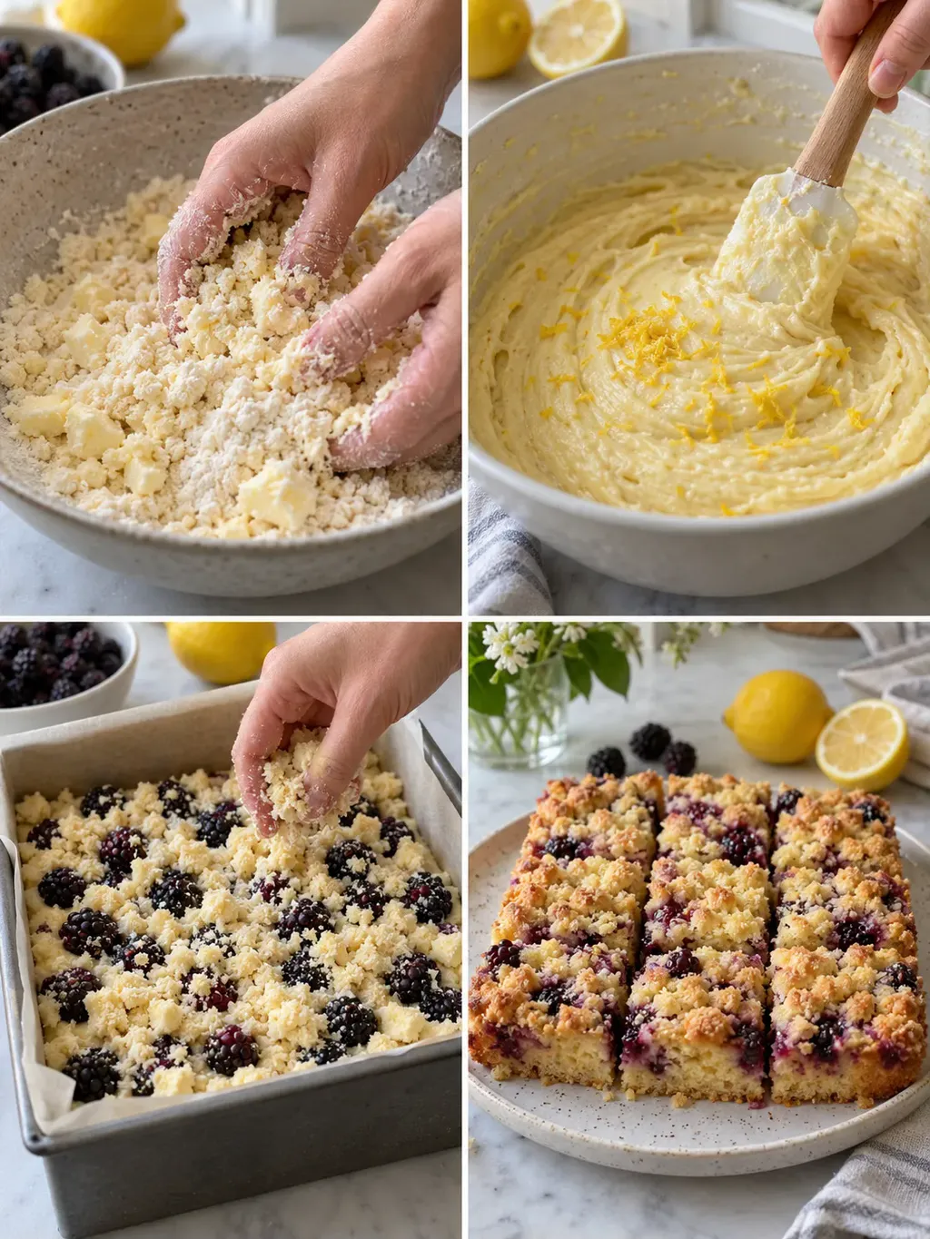 Björnbärskaka med citron och smultäcke