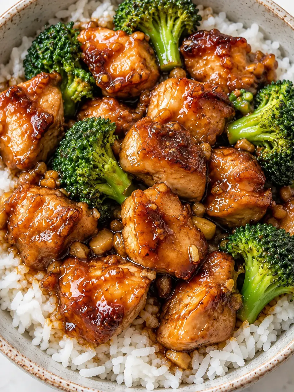 Honungs- och sojakyckling med broccoli och ris
