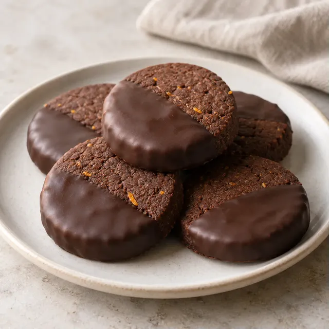 Chokladmördegskakor med apelsin