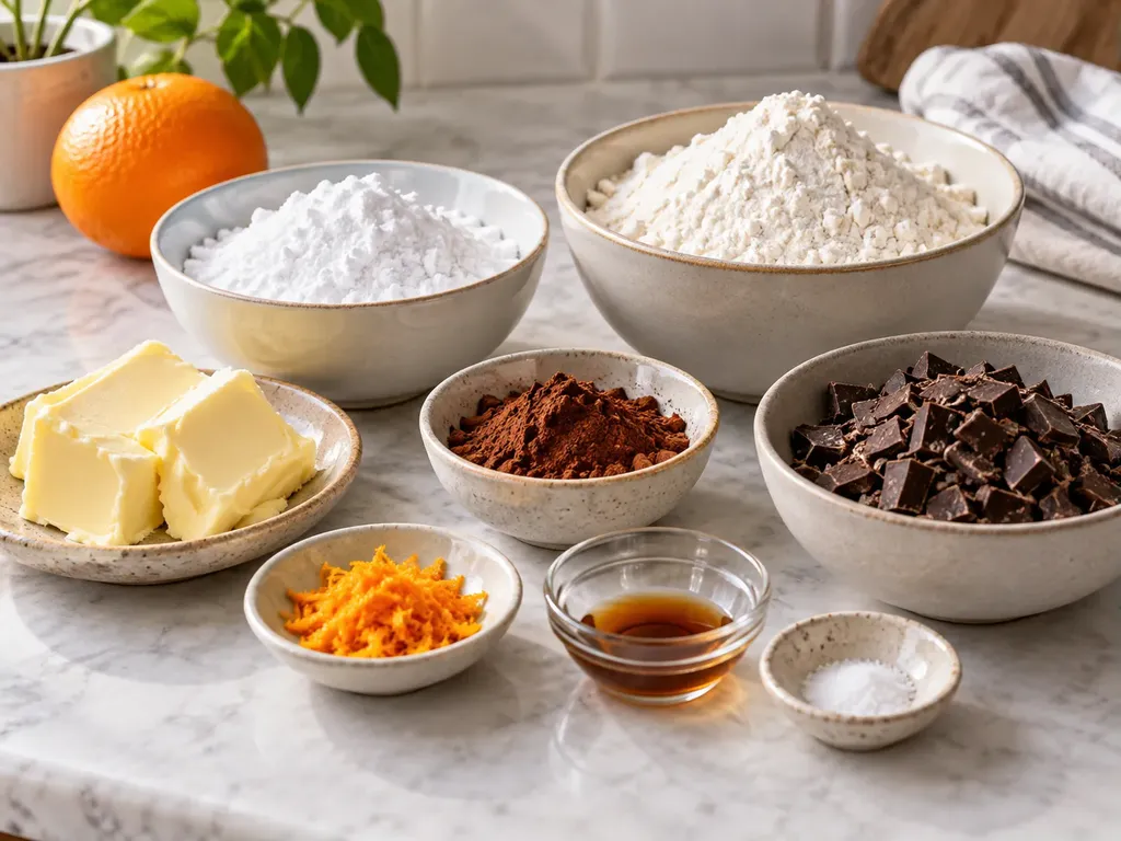 Chokladmördegskakor med apelsin