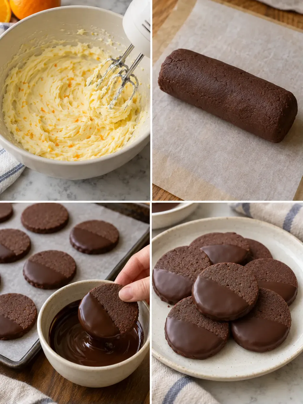 Chokladmördegskakor med apelsin