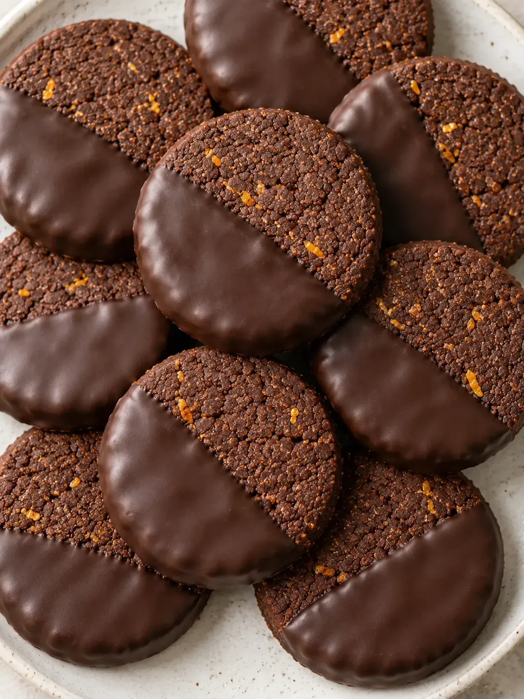 Chokladmördegskakor med apelsin