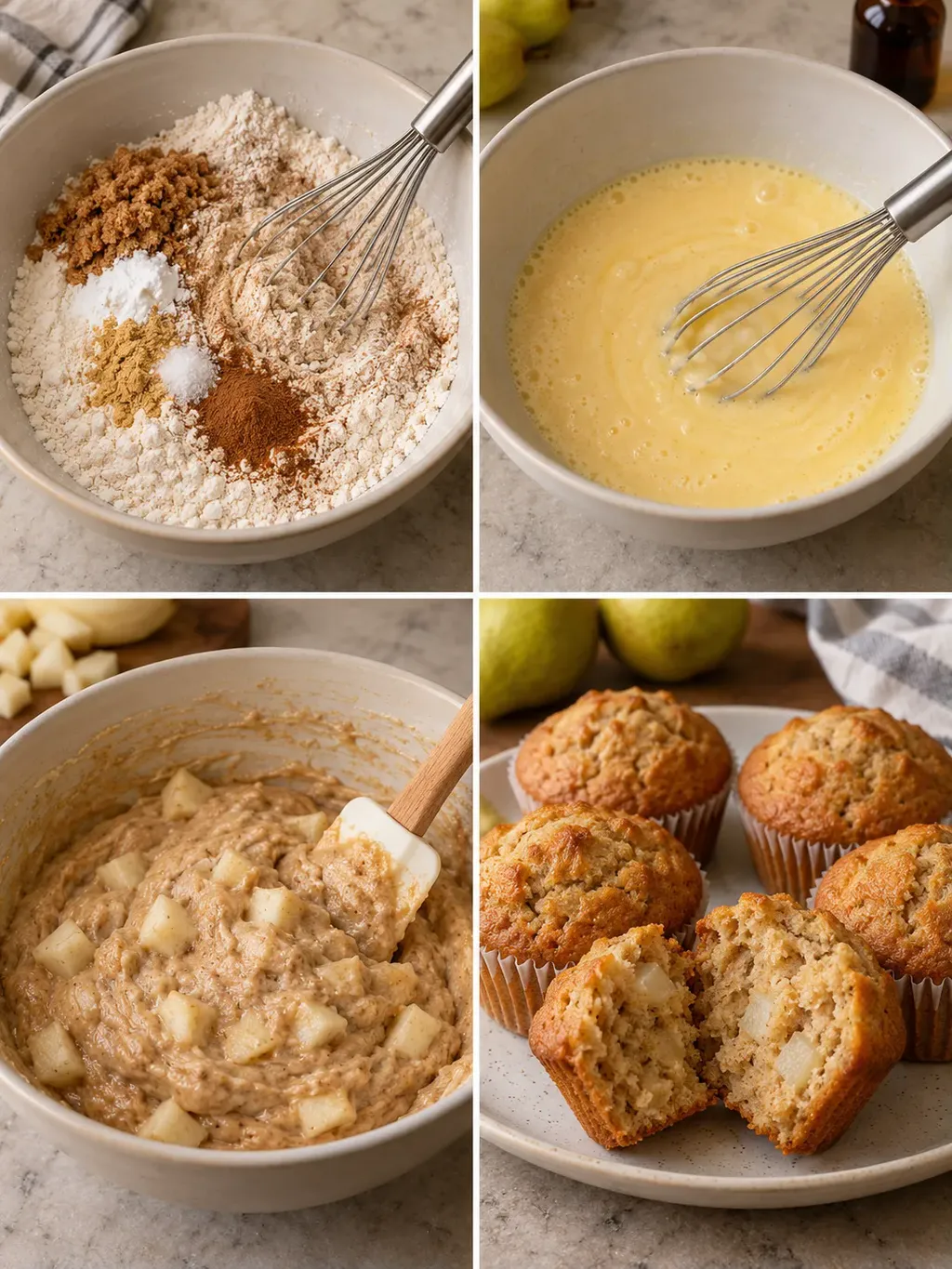 Päronmuffins med ingefära och kanel