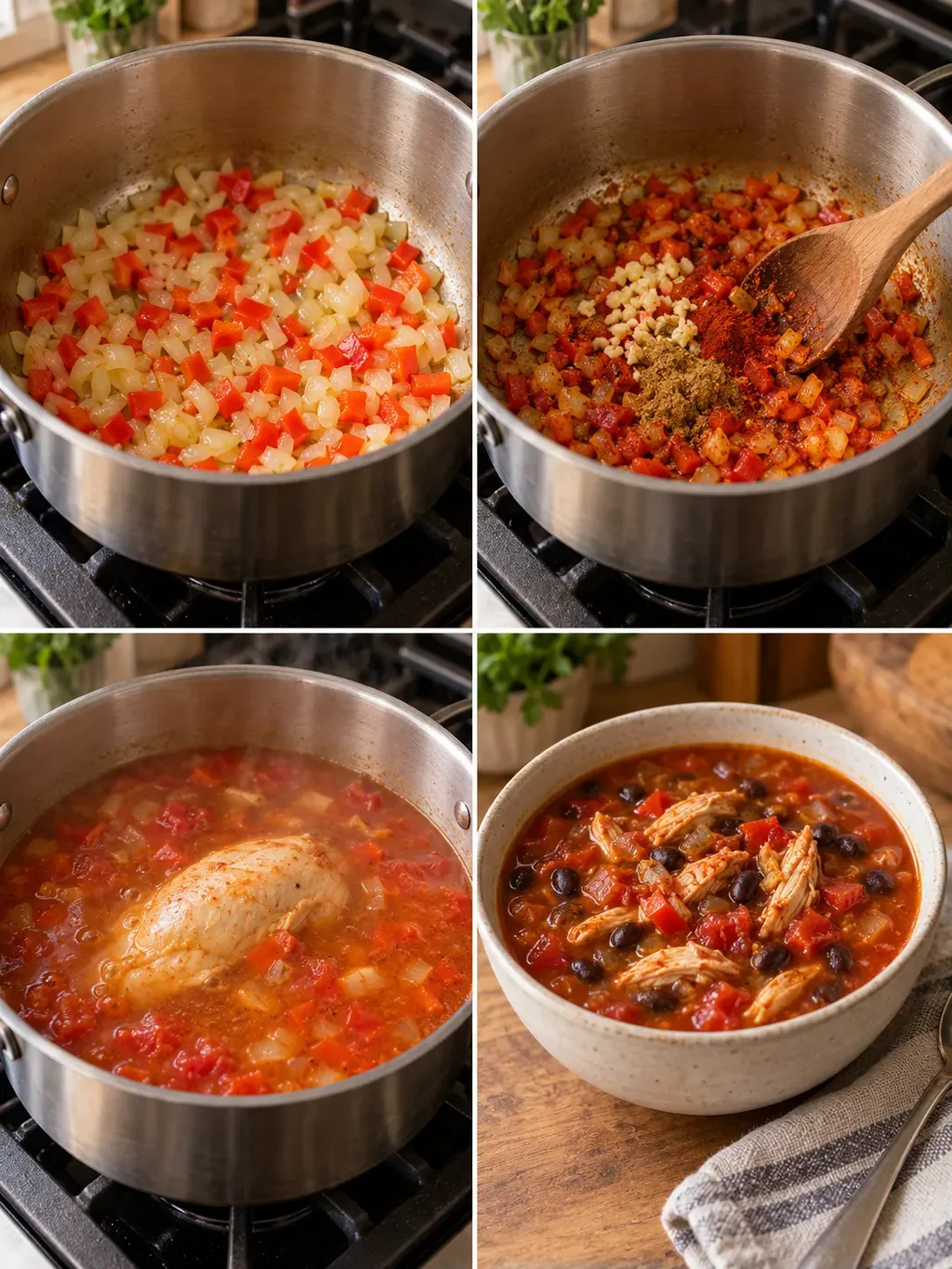 Rökig kycklingsoppa med svarta bönor
