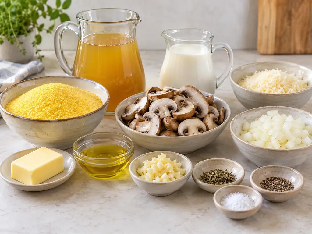 Krämig polenta med stekt svamp