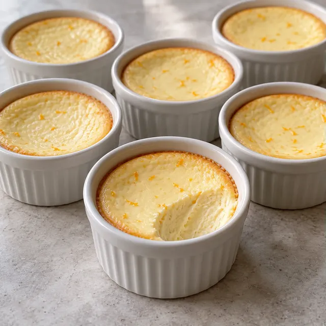 Små ugnsbakade cheesecakes med apelsin och honung
