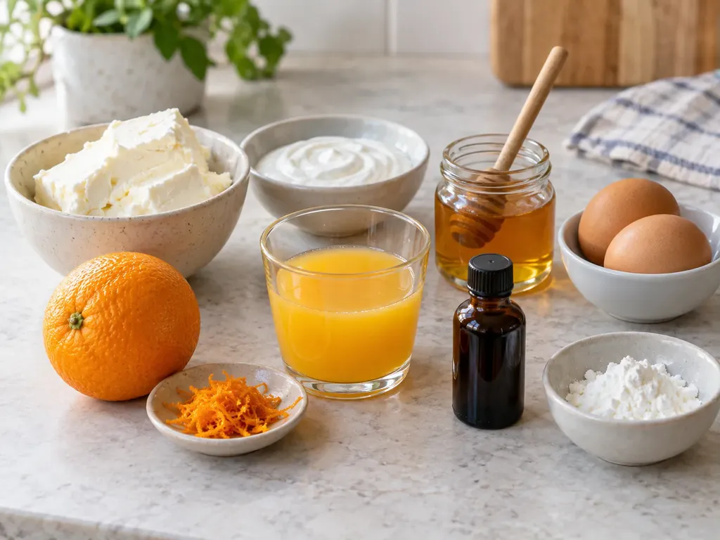 Små ugnsbakade cheesecakes med apelsin och honung