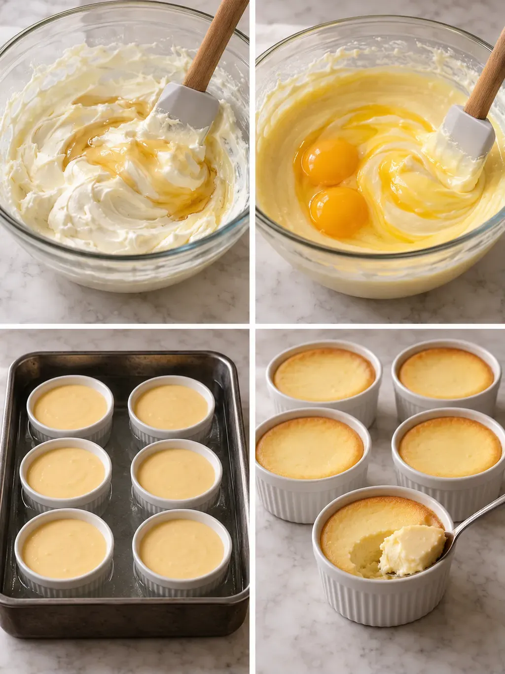 Små ugnsbakade cheesecakes med apelsin och honung