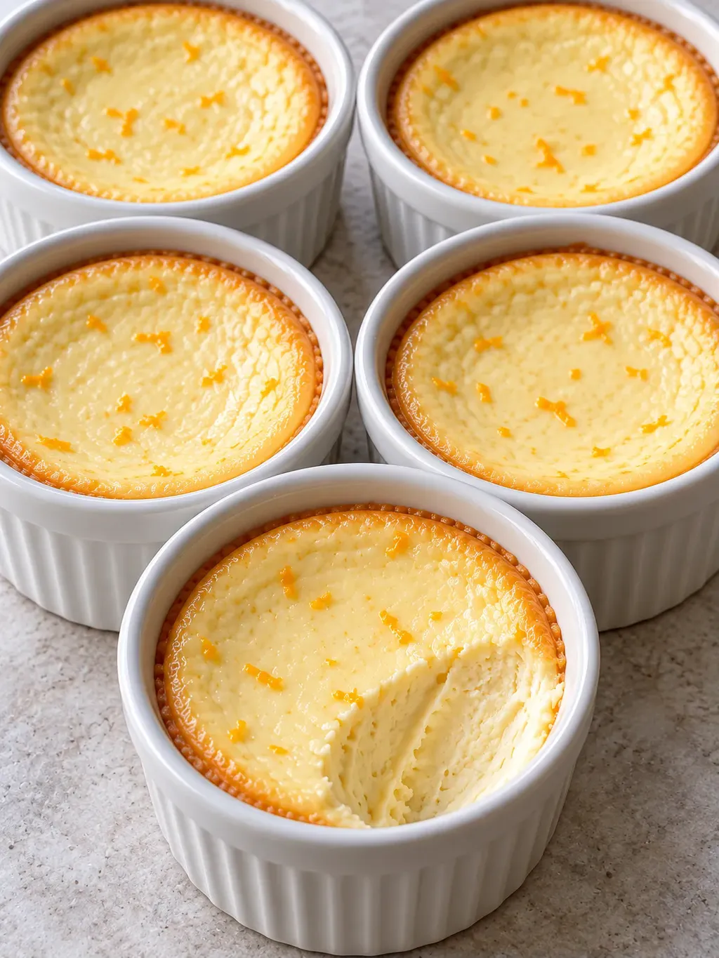Små ugnsbakade cheesecakes med apelsin och honung