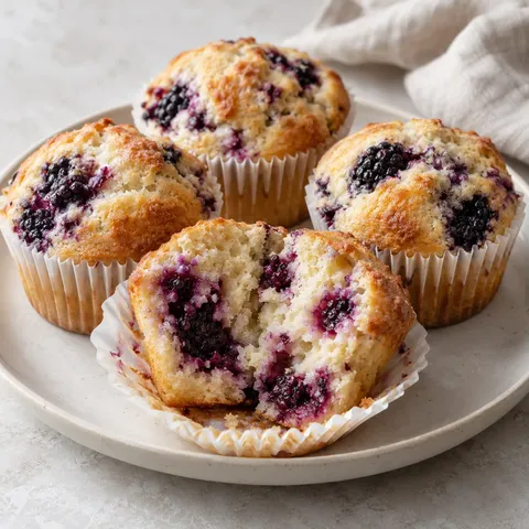 Björnbärsmuffins med ricotta