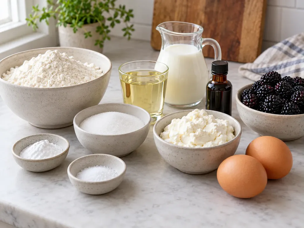 Björnbärsmuffins med ricotta