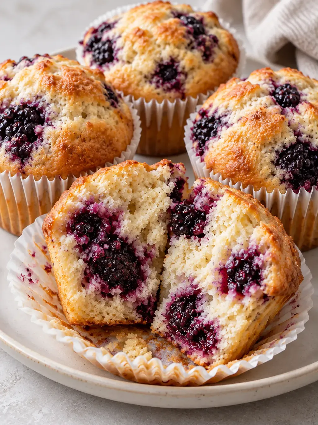 Björnbärsmuffins med ricotta