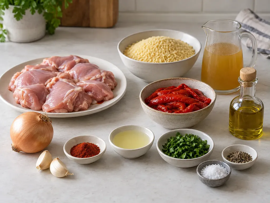 Kycklingcouscous med rostad röd paprika