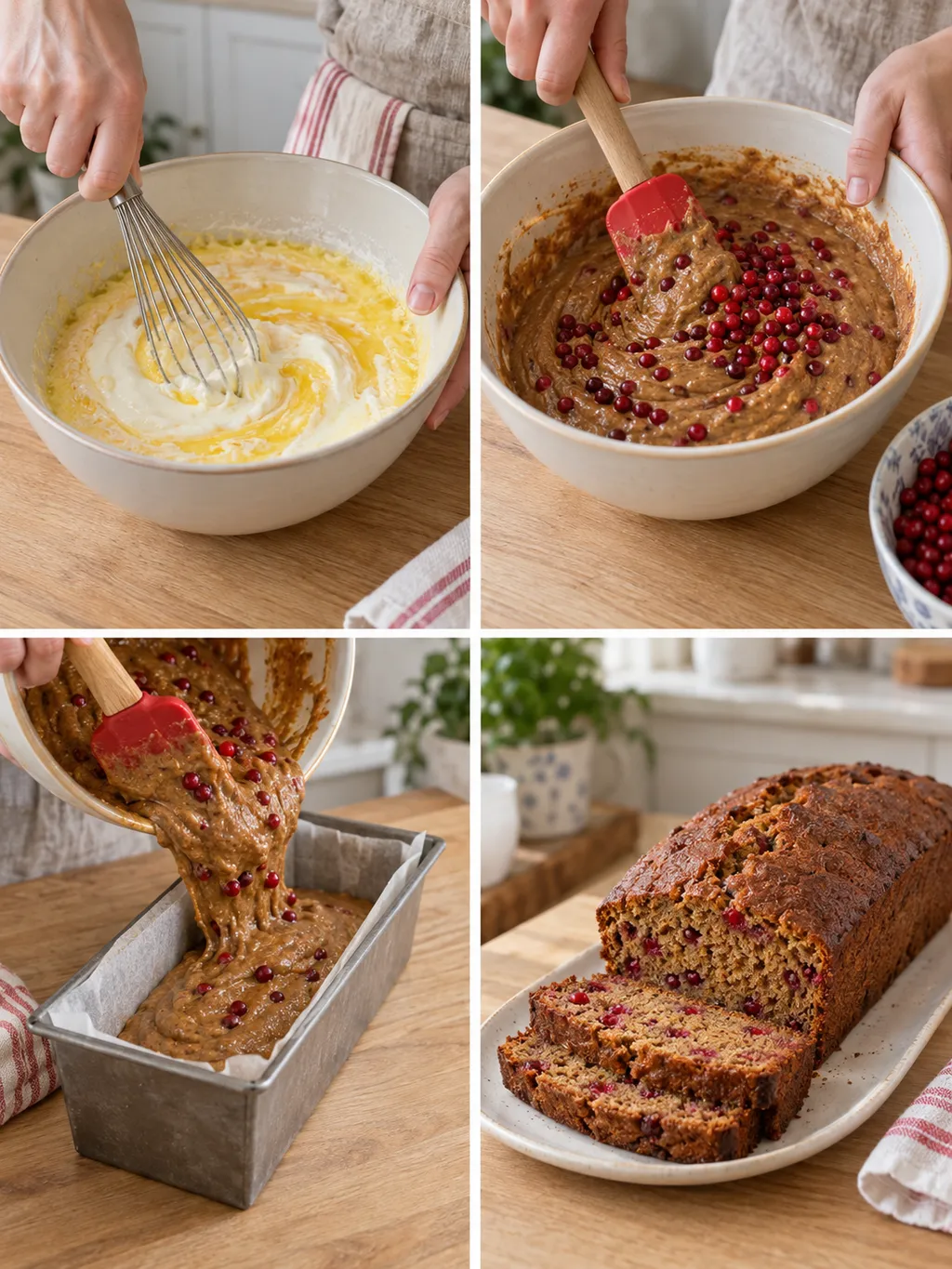 Smet blandas, lingon vänds ner, formen fylls och färdig pepparkaka serveras