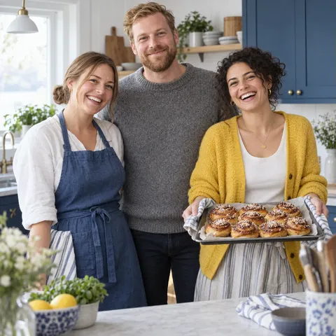 Gänget på Smak och knep: Elin, Oskar och Sara i köket